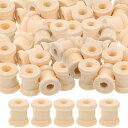 Sewroro 100個入りカラフル木製スプール 0.59インチ×0.51インチ 糸巻き用ボビン クラフト用diy刺繍糸ホルダー コードリールに最適