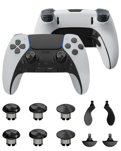 PS5 Edgeコントローラー用メタルサムスティック、メタルバックパドルトリガーボタンジョイスティック、PS5デュアルセンスコントローラー用交換用アクセサリーパーツ、アナログジョイ