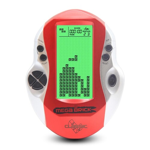 TAQY クリエイティブブロック ゲームコンソール 調節可能 グリーン バックライト 26 レンガゲーム 戦車戦/レーシング 子供用 電子ゲーム レトロ ハンド...