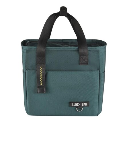 ランチバッグ 弁当袋 縦長 大容量 大きめ お弁当 飲み物 保冷 クーラー ランチワイヤーバッグ 保冷保温 防水 子供 男女兼用 (グリーン, S サイズ)