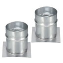 PATIKIL 3"ダクトコネクタフランジ 2個亜鉛メッキ鋼製エアダクト取り付けプレートドライヤーベント煙突トッププレート 暖房冷房換気HVAC排気ファンベントシステム用 4"x4"