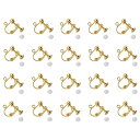 YFFSFDC イヤリングパーツ 10ペア 20個入 丸皿タイプ ジュエリー イヤリング金具 ネジバネ式 ピアスパーツ DIY ハンドメイド 基礎金具 (ゴール...