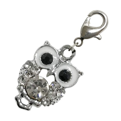 マスクチャーム マスク クローバー 四つ葉 幸運 アクセサリー チャーム おしゃれ マスクアクセサリー (フクロウ シルバー)