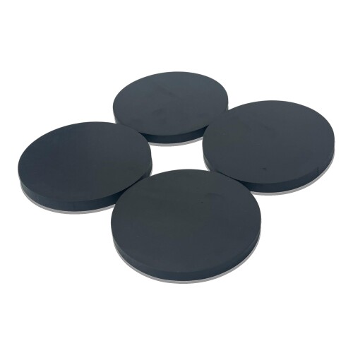 Taguchi-gomu CRゴム板 丸型直径8cm 厚み3.5mm 6mm 7mm ブラック 4枚セット パッキン 防振材 緩衝材 滑り防止 (厚み:6mm)