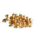リベット ネジ式 4mm 金具 真鍮 30個入り ネジ入り 金具 財布 レザークラフト 材料 DIY ハンドメイド パーツ