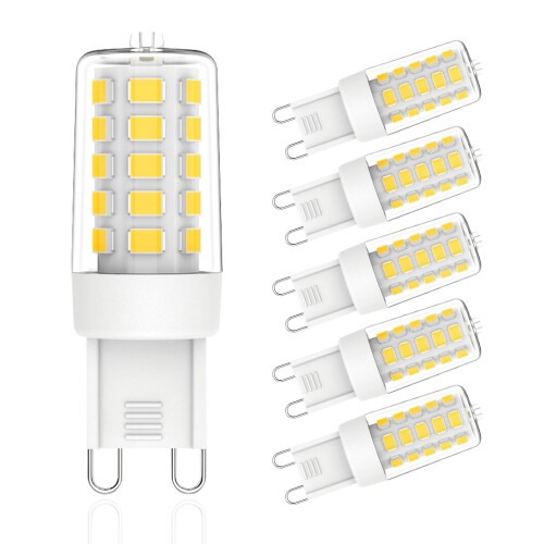 G9 LED電球 G9口金 セラミックス LEDランプ 非調光 4W 400lm 全方向広配光 昼白色 6000K 40Wハロゲンランプ相当 5個セット(3)