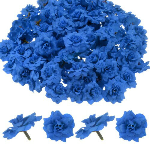M METERXITY 200パック 人工バラ 花 ヘッド シルク製 偽 バラ 花 ヘッド ウェディング/ブーケ/フラワーウォール/DIYクラフト/パーティー装飾用 フェイクブルーム 花 ヘッド つぼみ(ダークブル
