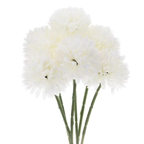 M METERXITY 6個入り 人工キクボール 花 11" フェイクアジサイシルクブーケ リアルタッチ フェイクフラワー 家庭/結婚式/クリスマス/パーティー/ガーデンオフィス用(クリームホワイト)