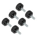 CoCud ローレットクランプノブ M4 x 10mmオスネジ 16mmヘッド 熱硬化性プラスチックサムスクリューグリップボルトノブ ブラック 用途 旋盤機械用 6個入り