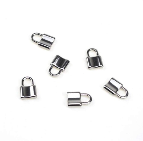 HJ 金属パーツ チャーム アクセサリートップ ビーズ ミニ 南京錠 アクセサリーパーツ ステンレス (25個セット)