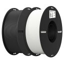Creality Ender PLA 3D プリンター用フィラメント 2色セット PLAフィラメント 1.75mm 寸法精度±0.03mm (ホワイト& ブラッ...