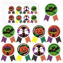 Kesote ハロウィン ギフトシール 200枚入 ごほうびシール 大きい 丸シール リボン付き ギフトシール ギフトステッカー ラッピング 飾り ステッカー 可愛い 封印シール 封かん ラッピング