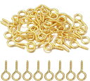 KEWAYO 400個 ネジヒートン スクリューアイピン 金具 アクセサリー パーツ DIY ハンドメイド クラフト 手芸用品 5x10mm (ゴールド)