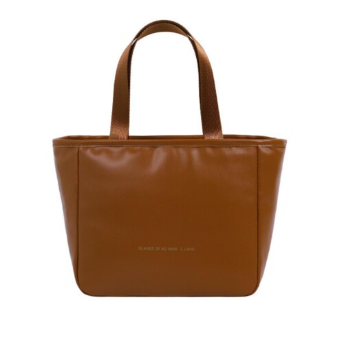 (ALVEIN) 保冷バッグ 弁当 小さめ 防水 ランチバッグ トートバッグ 保冷 シンプル 大容量 無地 (ライトブラウン)