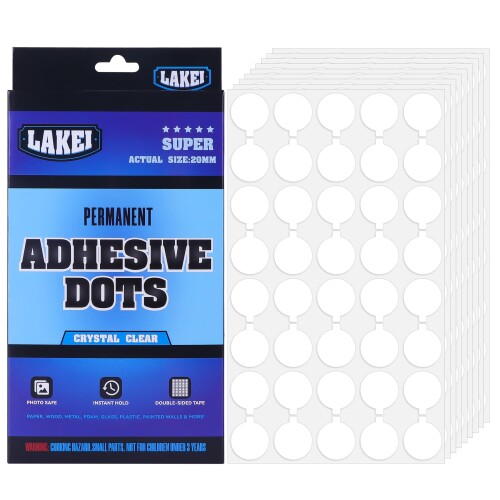 UNJOO 2cm 360個の二重側面の接着性ポット、ハンドルの円形透明な接着性ポット、取り外し可能、ポスタ..