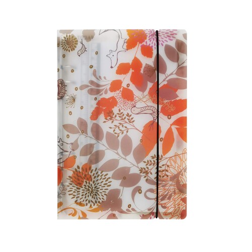 A5 A6 6穴 透明PPなシステム手帳 バインダー システム手帳 プランナー ルーズリーフ ファイロファックスノートブック オフィス学用品手帳 ボダン付き (Autumn, A6 Combo)