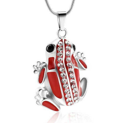 遺灰用カエル壷ネックレス 動物 火葬 ジュエリー メモリアルネックレス 記念品ジュエリー 遺灰ホルダー..