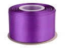 両面サテンリボン 幅50mm 長さ22M 手芸 DIY 花束 ギフト ラッピング 包装-パープル