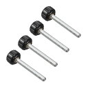 CoCud ローレットクランプノブ M5 x 40mmオスネジ 16mmヘッド 熱硬化性プラスチックサムスクリューグリップボルトノブ ブラック 用途 旋盤機械用 4個入り