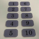 XILIWU テーブルナンバー プレート 裏面両面テープ付き 番号札 数字番号 アクリル製 6×3.5cm グレー ステッカー 耐水 おしゃれ 飲食店 レストラ...