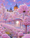 LEADINTOP ダイヤモンドアート スクエアビーズ 花 風景 40X50cm モザイクアート 全面貼り付け 四角いビーズ ダイヤモンド塗装 スクエア アート...