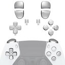 eXtremeRate ps5 edgeコントローラーに対応用メッキデザイン交換フルボタンセット方向キー、シェアオプション、ホーム、フェイスボタンとR1、L1、...
