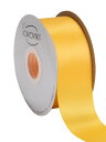 イエローゴールドサテンリボン 50mm幅 ダブルフェイス クオリティサテン - ギフトラッピング、ウェディング、招待状、クラフト、アパレル、ヘッドバンド用 - ...