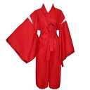 (LanBuff) 巫女服 コスチューム コスプレ 蝶結び レディース ゆったり 可愛い 和服 和風 ハロウィン 神社巫女 仮装 学園祭 衣装 白 赤 (M, 赤)