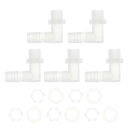 HOPESPANNER プラスチックホースバーブフィッティング1/2"ホースID G3/8メスNPTエルボーバーブコネクタPP 1セット