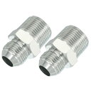 PATIKIL 六角縮小ニップルコネクタパイプアダプタ7/8"オス37°フレアJIC x 3/4"オスN PT 2パックパイプ継手縮小ニップルアダプタメッキ鋼油圧継手