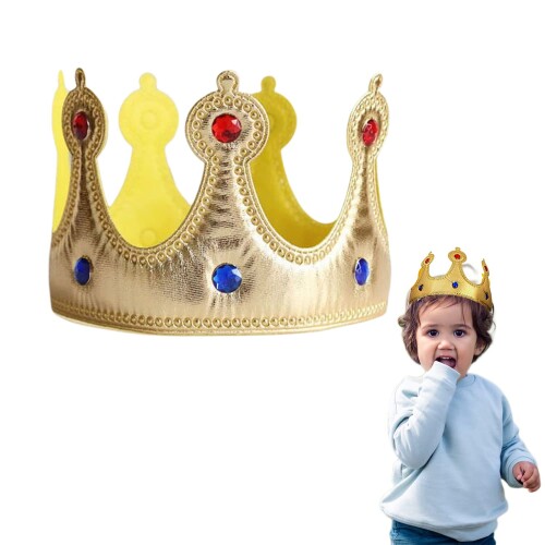(Coollooda) 誕生日帽子 クラウン パーティーハット 王冠 子供 コスチューム用 パーティー用品 子供誕生日アクセサリー 髪飾り ゴールド