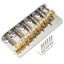 Musiclily Pro 18mm弦ピッチ 5弦ベース用ブリッジ ブラスサドル スチールプレート、クローム