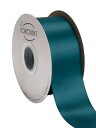 ティールサテンリボン 50mm幅 ダブルフェイス クオリティサテン - ギフトラッピング、ウェディング、招待状、クラフト、アパレル、ヘッドバンド用 - 45メー...
