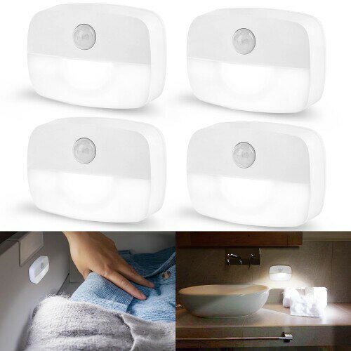 AmmToo Ledセンサーライト 昼光色 電池式 足元灯 フットライト 室内 人感センサー 配線不要 ナイトライ..