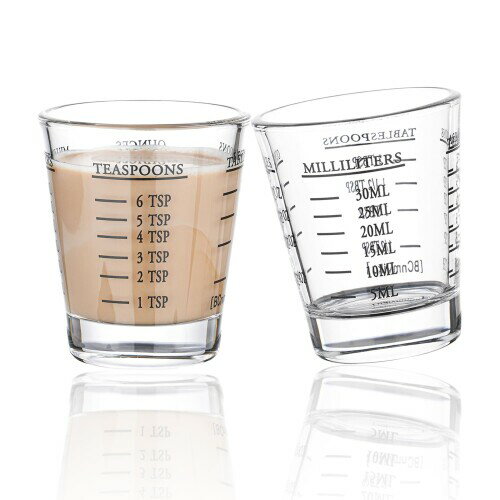 エスプレッソ ショットグラス 耐熱ガラス製 計量カップ お酒グラス オンスカップ ワイングラス リキュール、ウイスキーウォッカ用 居酒屋 レストラン カフェショットグラス セット (ブ