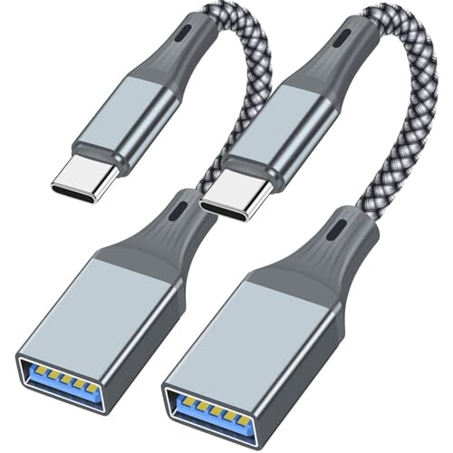 USB C 変換アダプ タタイプC - USB 3.0 (メス)OTGケーブル 最大高速転送5Gbps i-Phone 15 Pro/Max/Plus、MacBook Pro/Air 2023、iPad Pro、Samsung S23/S22その他の USB-C デバイスと互換性があります(グレー)