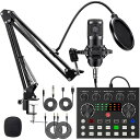 BONKYO カラオケセット家庭用 V8S DJ ミキサー セット ライブ配信に対応 オーディオインターフェース ミキサー オーディオ ライブ サウンドカード 男声 女声 ボイスチェンジャー/マイク ア