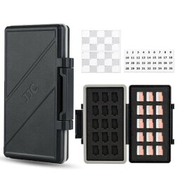 JJC 30 スロット 大容量 MicroSD/MSD カードケース 30 枚MSD/Micro SD/TFカード 用 収納ケース 耐衝撃 防塵 防湿 カード整理番号付き