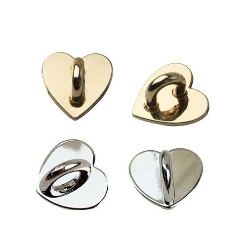 DEVENTORZ キーリングハンガー パーツ ハート型 スマホチェーン メタル アクセサリー DIY 用 貼り付け スマホケース フック金具 おしゃれ 人気 スマホチャーム 部品（ゴールド＆シルバー＊4