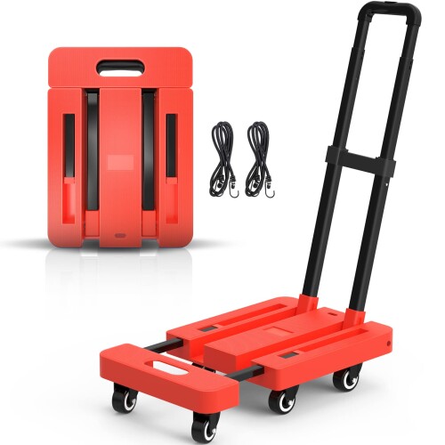 SPACEKEEPER キャリーカート 折りたたみ台車 耐荷重200KG 軽量 静音 小型 コンパクト 手押し台車 伸縮..