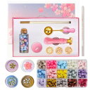 JUSTBOKU シーリング スタンプ セット 桜 シーリングワックス シーリングすたんぷ ピンク 花 封蝋 15色約330粒 初心者 手紙/招待状/告白/祝い...