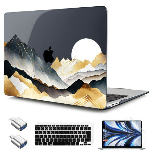 CAMPLALA ケース MacBook Air 13インチ A2337 M1 A2179 A1932 2021年 - 2018年リリース - ハードシェルケース＆キーボードカバー＆スクリーンプロテクター＆OTGアダプター MacBook Air 13に適しています 景