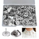 バッジ 留め具 ピンバッジのキャッチ(約50セット) 蝶タック バッジ 留め具 安全ピン 黒 取付簡単 ピン付き 金具 パーツ ハンドメイド アクセサリーパーツ...