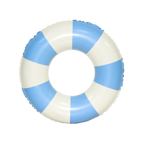 AiMMei 浮き輪 うきわ 耐久性 安定性 気漏れにくい フロート おしゃれ O型 夏の日 猛暑対策 お盆 プール 海水浴 誕生日 小学生 中学生 プレゼント (60#, 縞-ブルー)
