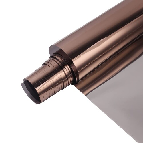 窓用フィルム 窓断熱シート マジックミラーフィルム 目隠しシート 一方向ミラー反射フィルム 飛散防止 UVカット 紫外線カット日差し 暑さ対策 ブラウンシルバー（80cm X200cm）