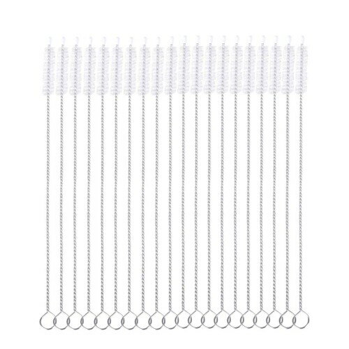 iBasingo ステンレス製 ストローブラシ 洗浄ブラシ 174.5mm 飲用ストロー＆ホース専用 極細タイプ 哺乳..