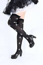 ZOOTIGHTS ニーハイソックス (スカル) コスプレに パーティーや仮装に コスプレ ゴスロリ ロリータ パンク メイド ナース アリス 衣装 仮装 ニーソ ニーハイ オーバーニー ハロウィン 二次