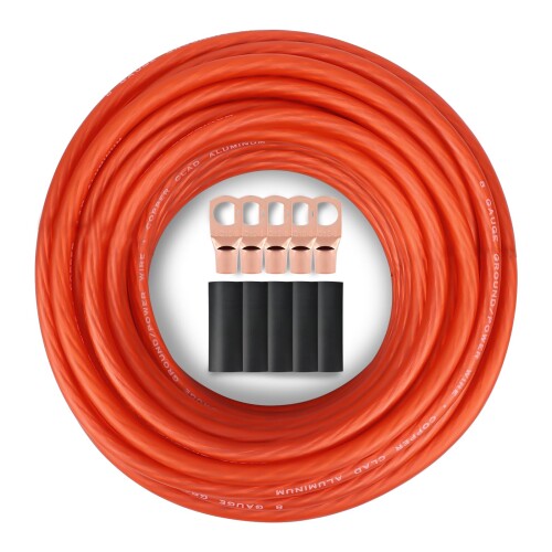 Postta 電源アースケーブル シリコンワイヤー 8ゲージ 銅パックアルミニウムCCA 電源線アース線 トローリングモーター用ケーブル 自動車用配線 スピーカー線 カーステレオ線 アンプ線 溶