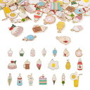 (BB Beadthoven) 40個入り 20種類 合金エナメルペンダント ケーキ アイスクリーム ドリンク ロリポップ 模造食品 チャーム アクセサリーパー...