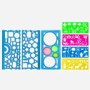 MINBOOT 定規 テンプレート 定規セット 小学生 子供 絵画 多機能 お絵描き 描画ルーラー